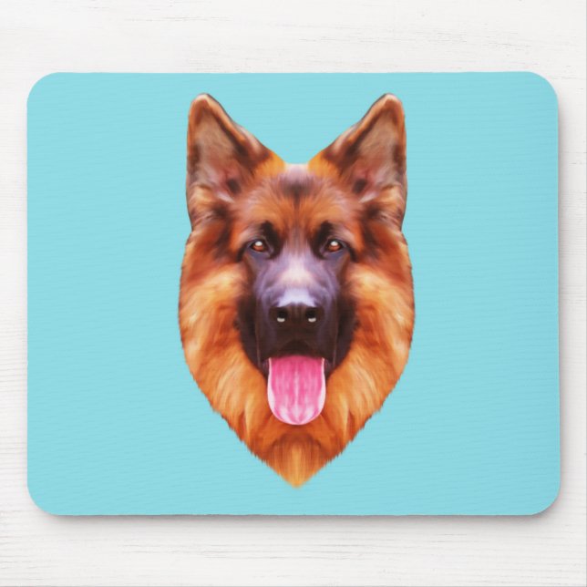German Shepherd Dog Portrait Mouse Pad (Front)