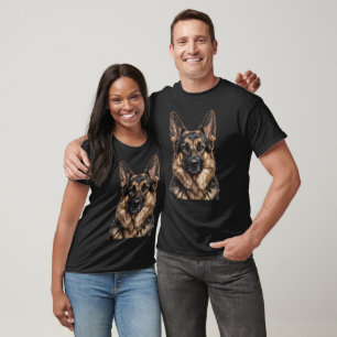 German Shepherd Dog Portrait T-Shirt Realistic S