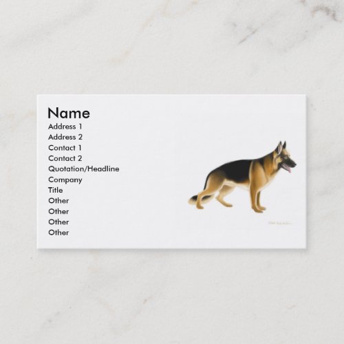 German Shepherd Dog Profile Card Business Card Template