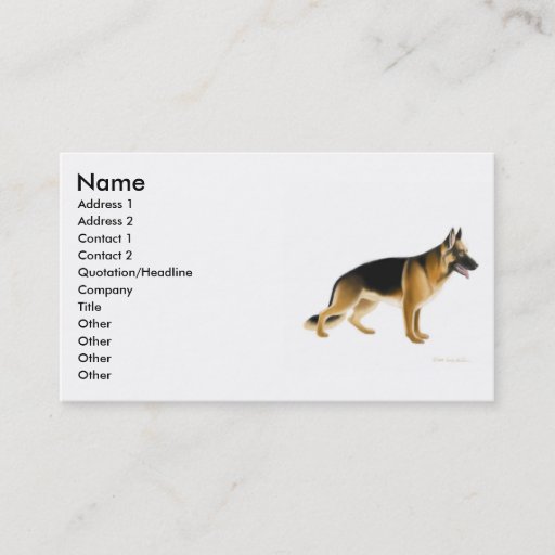 Customizable German Shepherd Dog Profile Card Business Card Template