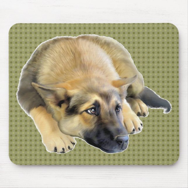 German Shepherd Dog Puppy Mouse Pad (Front)