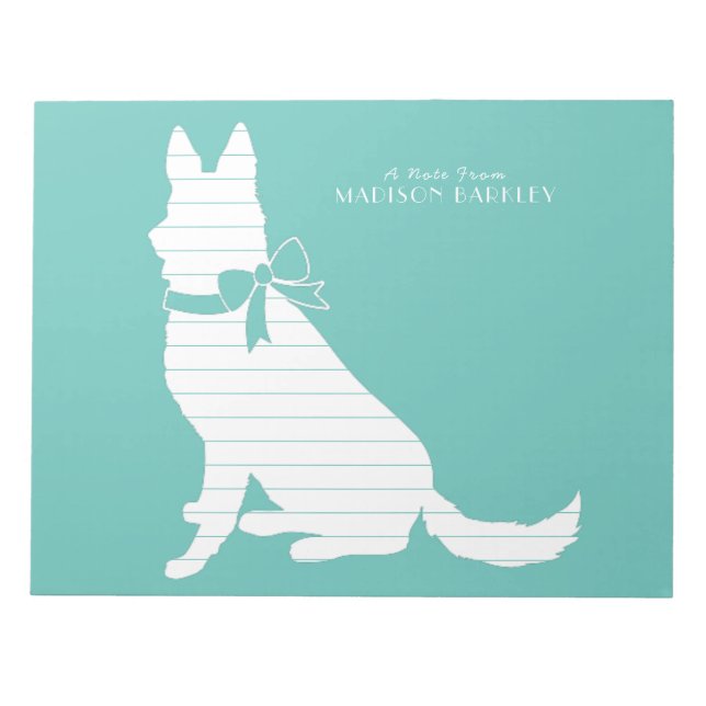 German Shepherd Dog Puppy Notepad (Front)