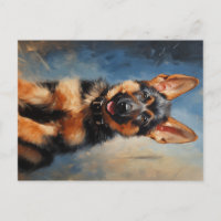 German Shepherd dog puppy Postcard
