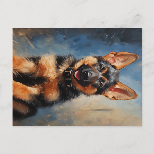 German Shepherd dog puppy Postcard (Front)