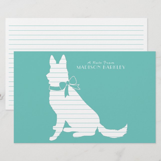 German Shepherd Dog Puppy Stationery (Front/Back)