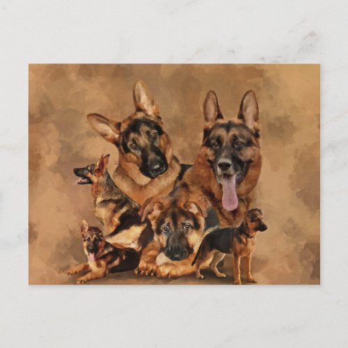 German Shepherd Dog _ puppy young adult Holiday Postcard