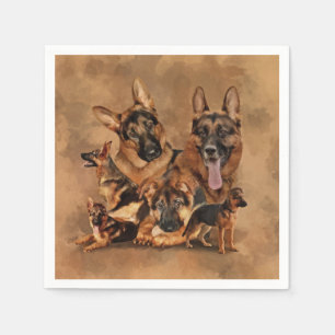 German Shepherd Dog - puppy, young, adult Napkins