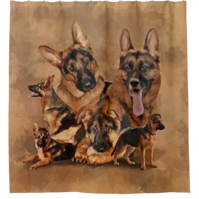 German Shepherd Dog - puppy, young, adult Shower Curtain (Front)