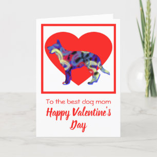 German Shepherd Dog Red Valentine’s Day Greeting Letterpress Thank You Card