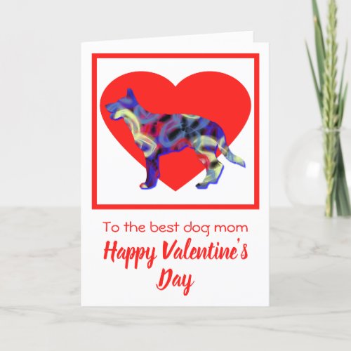 German Shepherd Dog Red Valentines Day Greeting Thank You Card