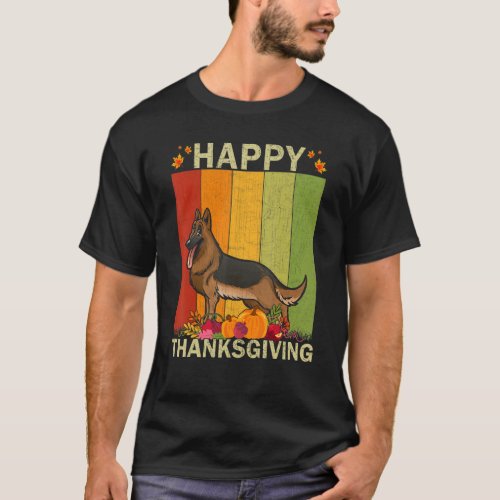German Shepherd Dog Retro Family Matching Thanks T-Shirt