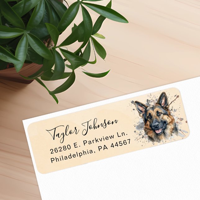 German Shepherd Dog Return Address Label (Creator Uploaded)