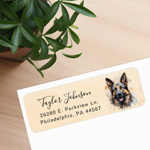 German Shepherd Dog Return Address Label