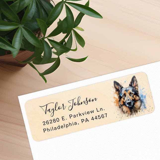 German Shepherd Dog Return Address Label (Creator Uploaded)
