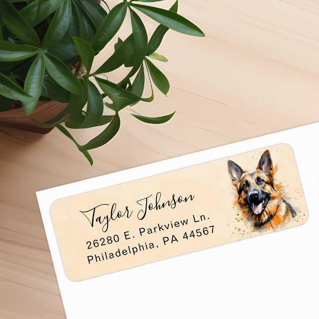 German Shepherd Dog Return Address Label (Creator Uploaded)
