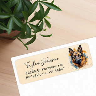 German Shepherd Dog Return Address Label