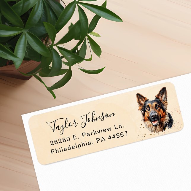 German Shepherd Dog Return Address Label (Creator Uploaded)