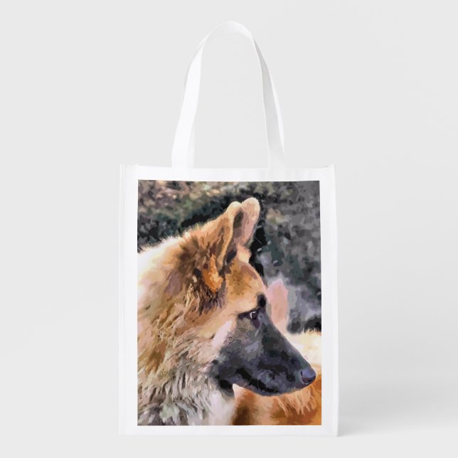 GERMAN SHEPHERD DOG REUSABLE GROCERY BAG (Front)