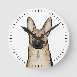 German Shepherd Dog Round Clock
