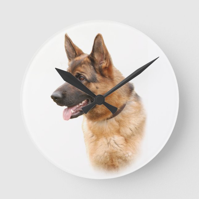 German shepherd dog round clock (Front)