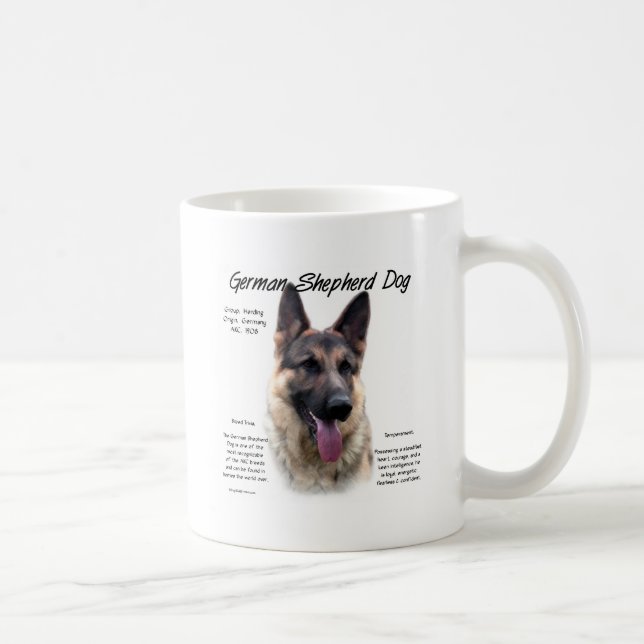 German Shepherd Dog (sable) History Design Coffee Mug (Right)