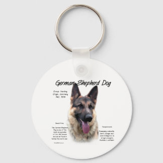 German Shepherd Dog (sable) History Design Keychain