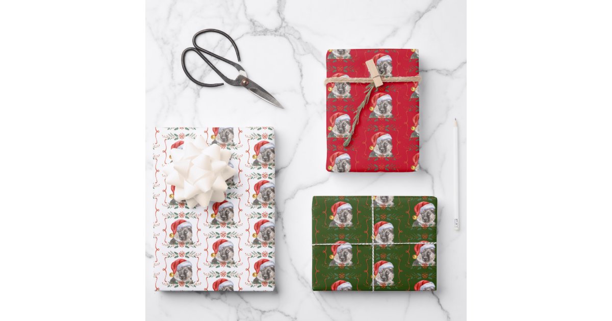 German Shepherd Dog Santa Christmas Wrapping Paper Sheets | Zazzle