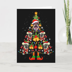 German Shepherd Dog Santa Hat Christmas Tree Xmas  Card