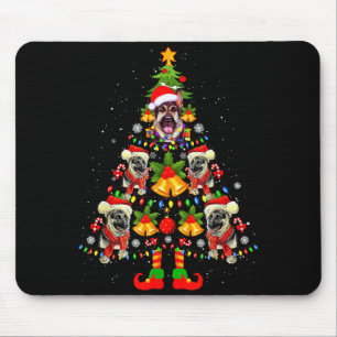 German Shepherd Dog Santa Hat Christmas Tree Xmas Mouse Pad
