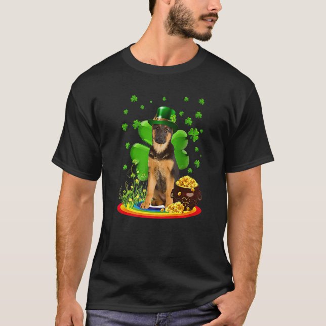 German Shepherd Dog Shamrock St Patricks Day Dog I T-Shirt (Front)