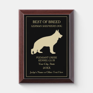 German Shepherd Dog Show Award Plaque