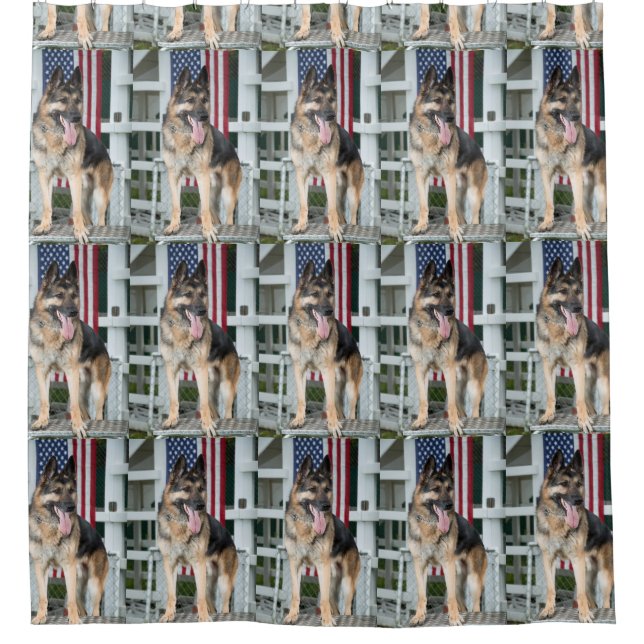 German Shepherd Dog Shower Curtain (Front)