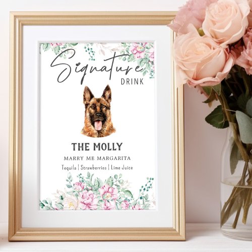 German Shepherd Dog Signature Drink Sign