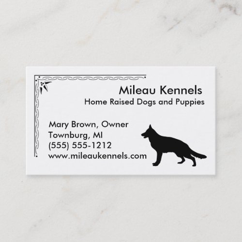 German Shepherd Dog Silhouette Business Card