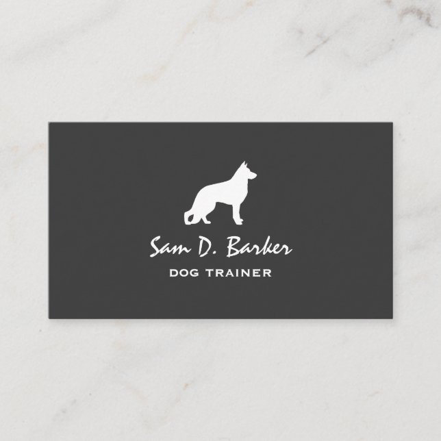 German Shepherd Dog Silhouette Business Card (Front)