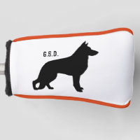 German Shepherd Dog Silhouette Custom Initials