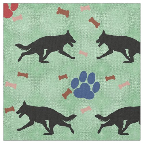 German Shepherd Dog Silhouette Fabric