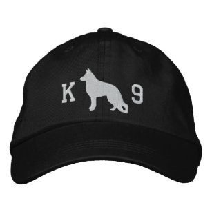 3dRose Stamp City - T-Shirts Animals Black and White Photograph of a German Shepherd Dog in a Trucker hat 