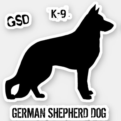 German Shepherd Dog Silhouette K9 Vinyl Sticker
