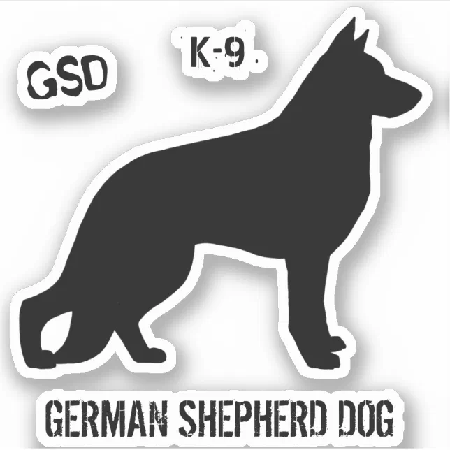 German Shepherd Dog Silhouette K9 Vinyl Sticker Zazzle