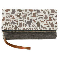 German Shepherd Dog Silhouette Pattern Clutch