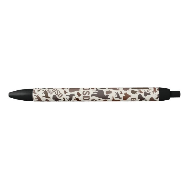 German Shepherd Dog Silhouette Pattern Pen (Front)