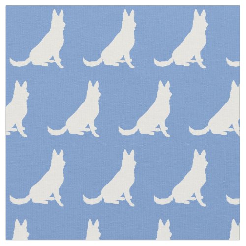 German Shepherd Dog Silhouette Pet Light Blue Fabric