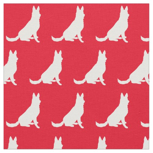 German Shepherd Dog Silhouette Pet Red Fabric