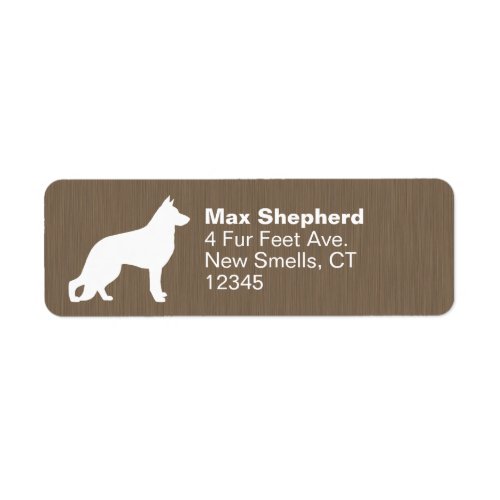 German Shepherd Dog Silhouette Return Address Label