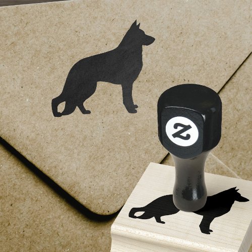 German Shepherd Dog Silhouette Rubber Stamp
