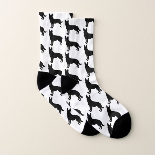 German Shepherd Dog Silhouette Socks