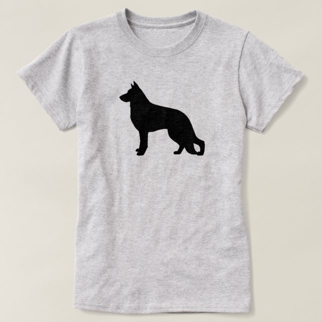 German Shepherd Dog Silhouette T-Shirt (Design Front)