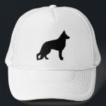 German Shepherd Dog Silhouette  Trucker Hat<br><div class="desc">A cool trucker hat with black German Shepherd Dog silhouette. Unisex size fits most teens and adults.</div>