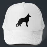 German Shepherd Dog Silhouette  Trucker Hat<br><div class="desc">A cool trucker hat with black German Shepherd Dog silhouette. Unisex size fits most teens and adults.</div>